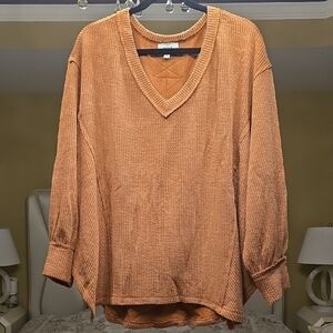 Blu Pepper Rust Knit Sweater Oversized 3X